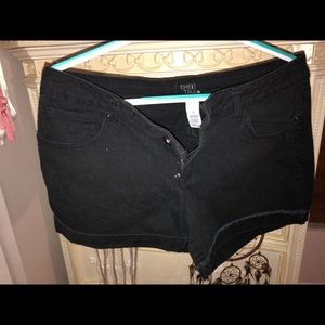 Black Jean Shorts